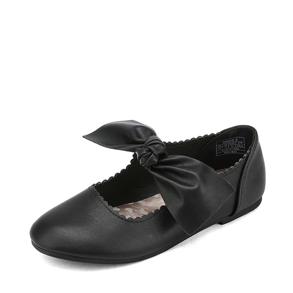 Girl's Mary Jane Bow Ballerina Flats - BLACK -  0